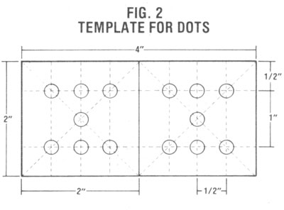 Figure 2 diagram: Template for giant dominoes dot design.